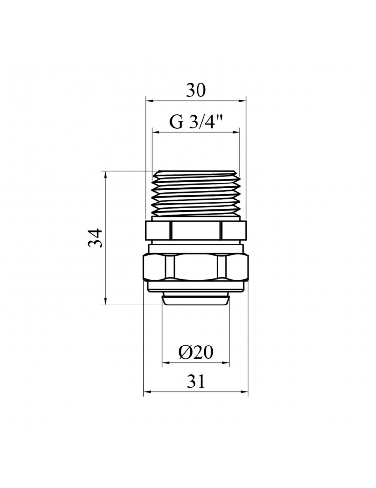 Муфта металопластикова STA (DN) 20х3/4" РЗ | купити | SilverGoose.com.ua.com.ua