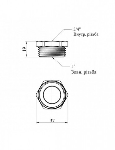 Футорка посилена LexLine 1"х3/4" ЗВ нікель НК0705-Вн | купити | SilverGoose.com.ua.com.ua