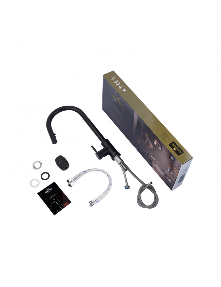 Змішувач для кухні з висувним виливом Kroner KRP Edelstahl Klassisch - SCH03915 | купити | SilverGoose.com.ua.com.ua