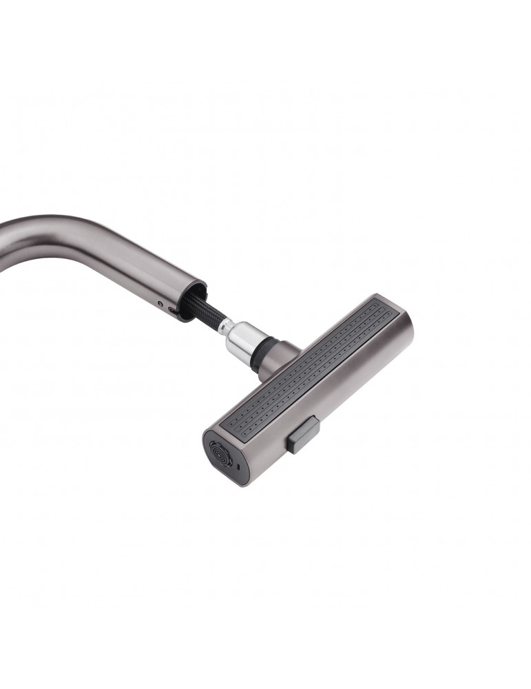 Змішувач для кухні з висувним виливом Kroner KRP Edelstahl Klassisch - PVD03918 | купити | SilverGoose.com.ua.com.ua