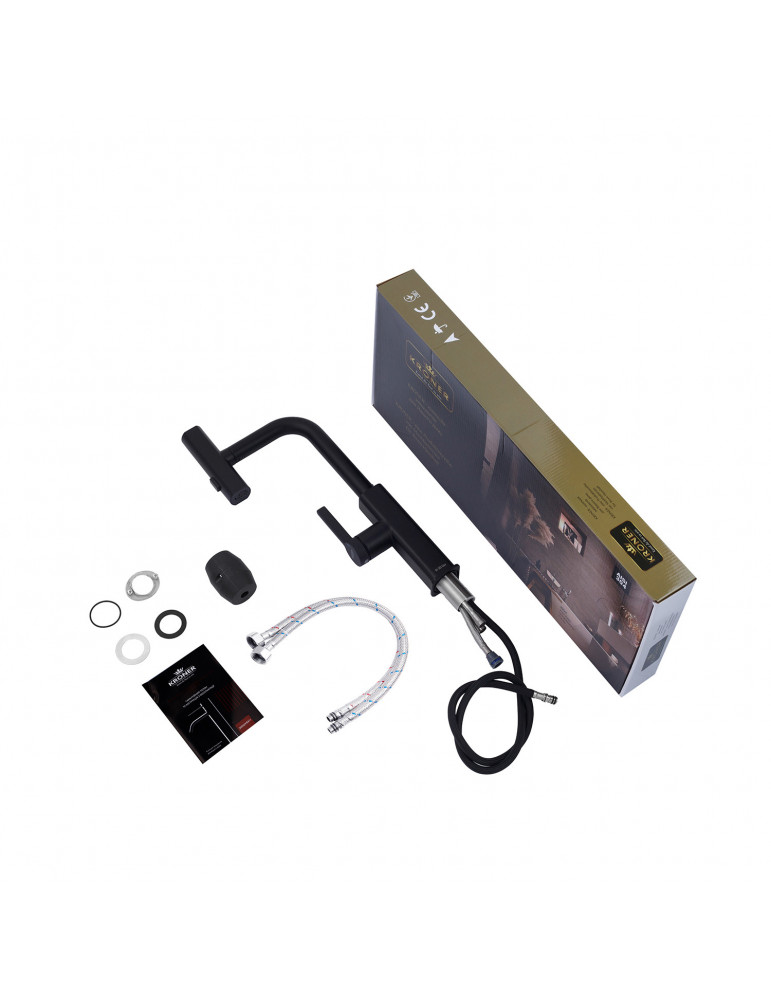 Змішувач для кухні з висувним виливом Kroner KRP Edelstahl Klassisch - SCH03918 | купити | SilverGoose.com.ua.com.ua