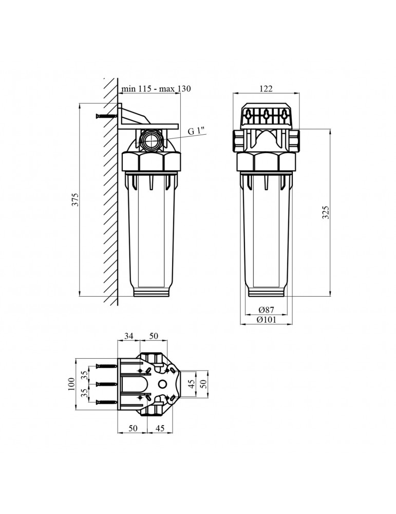 Фільтр магістральний в зборі Rozma 1" | купити | SilverGoose.com.ua.com.ua