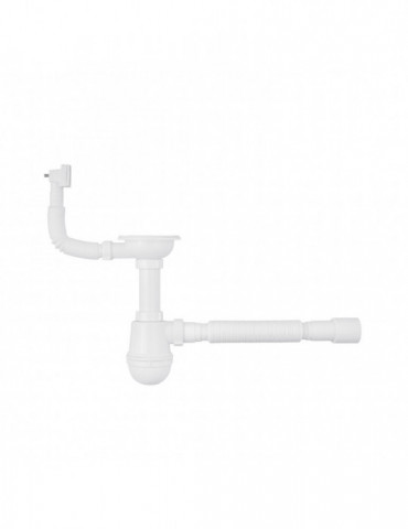 Сифон для кухонної мийки Agua KS02 3 1/2"х40/50 мм з різьбовим випуском, з квадратним переливом