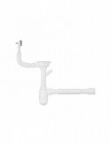 Сифон для кухонної мийки Agua KS02R-1 3 1/2''х40/50 мм з відводом для пральної машини, з круглим переливом