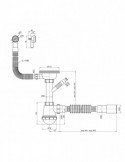 Сифон для кухонної мийки Agua KS02R-1 3 1/2''х40/50 мм з відводом для пральної машини, з круглим переливом | купити | SilverGoos