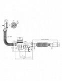 Сифон для ванни Agua BS05K 1 1/2"х40/50 мм з системою Сlick-Сlack, з переливом та ревізією | купити | SilverGoose.com.ua.com.ua
