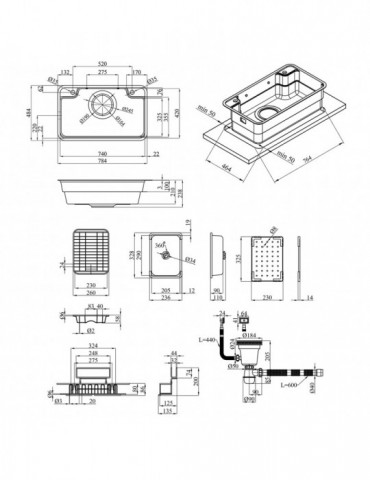 Кухонна мийка Kroner KRP Dekor - SET7848 (1.0 мм) | купити | SilverGoose.com.ua.com.ua