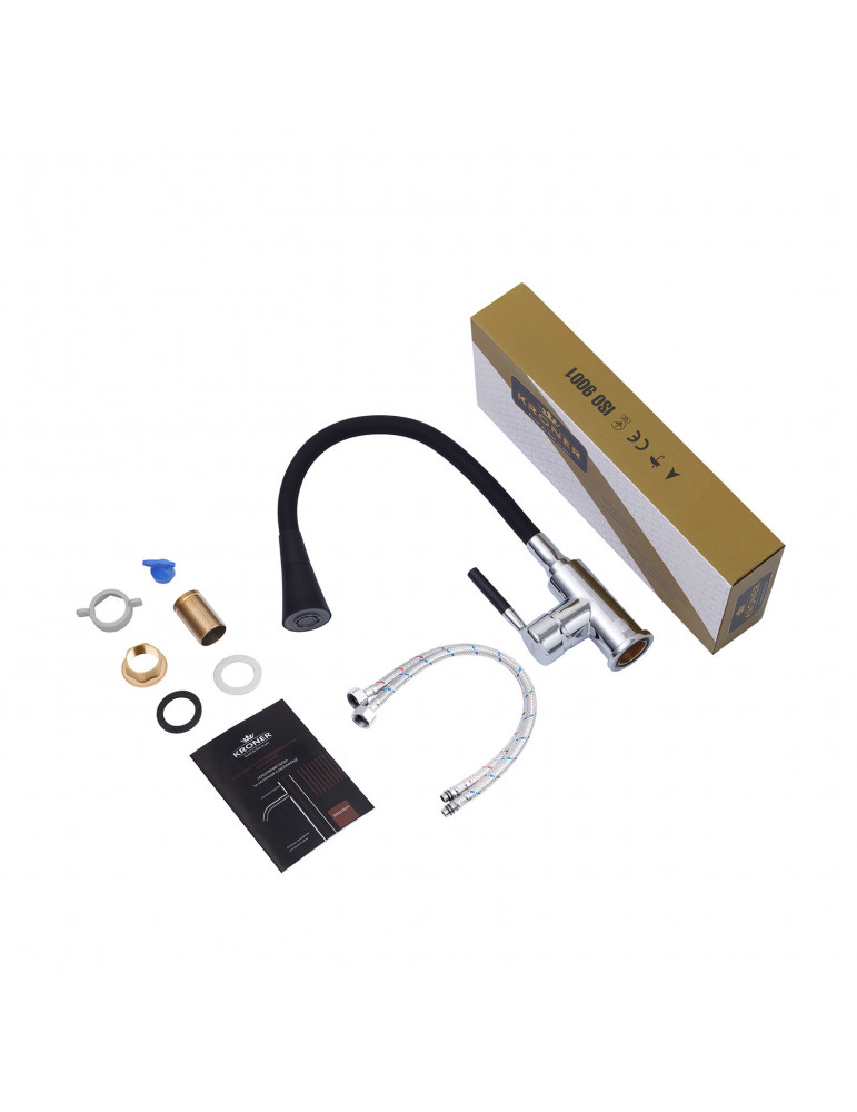 Змішувач для кухні Kroner KRM Kuche - C132BLK | купити | SilverGoose.com.ua.com.ua