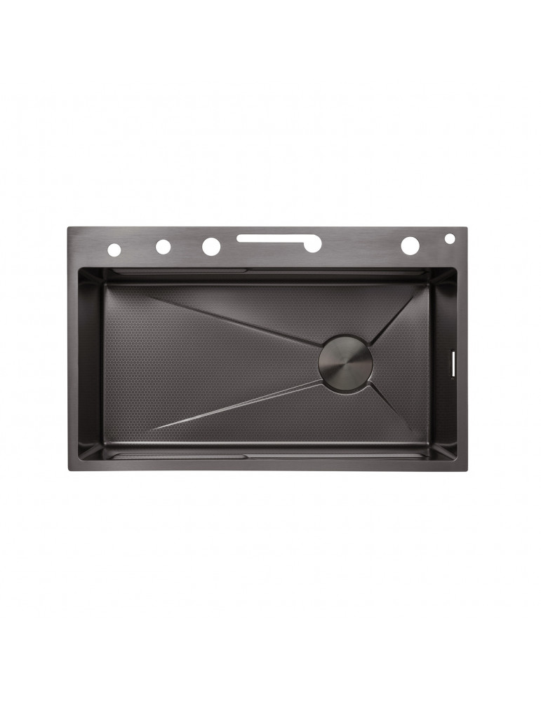 Кухонна мийка Kroner KRP Schwarze - SET7546ARTHM PVD (3.0/0.8 мм) | купити | SilverGoose.com.ua.com.ua