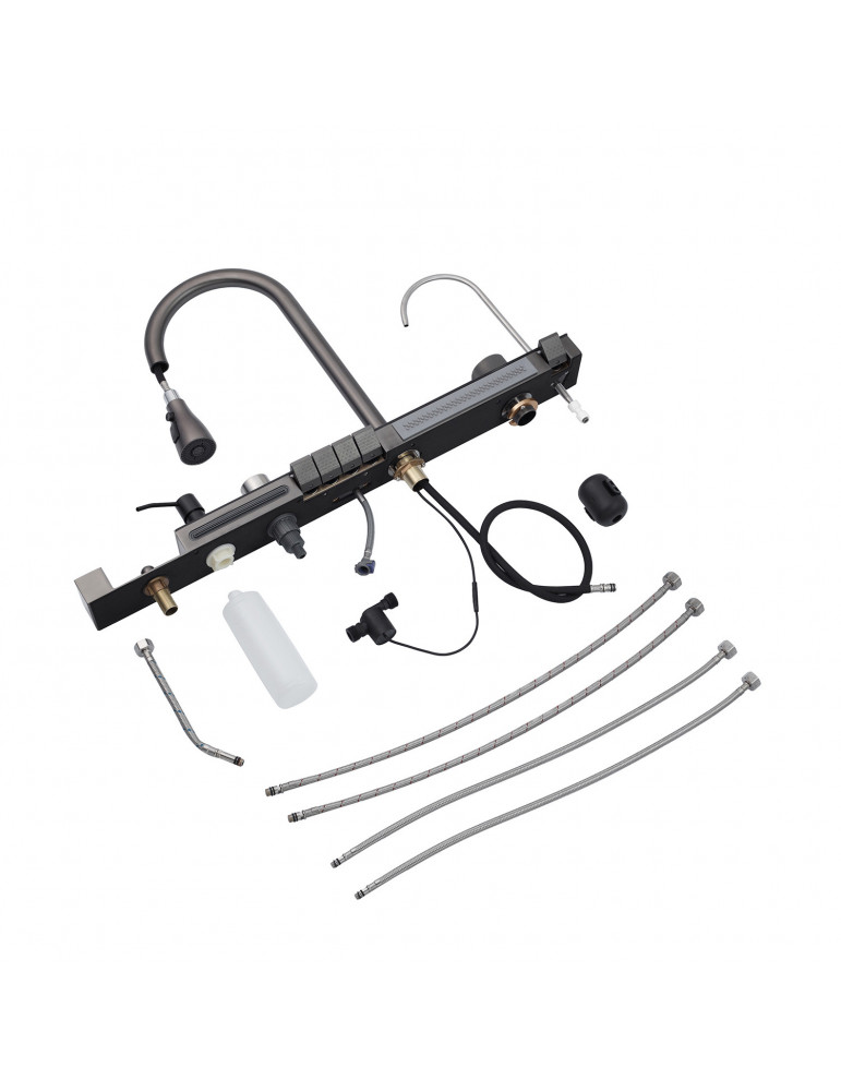 Кухонна мийка Kroner KRP Schwarze - SET7546ARTHM PVD (3.0/0.8 мм) | купити | SilverGoose.com.ua.com.ua