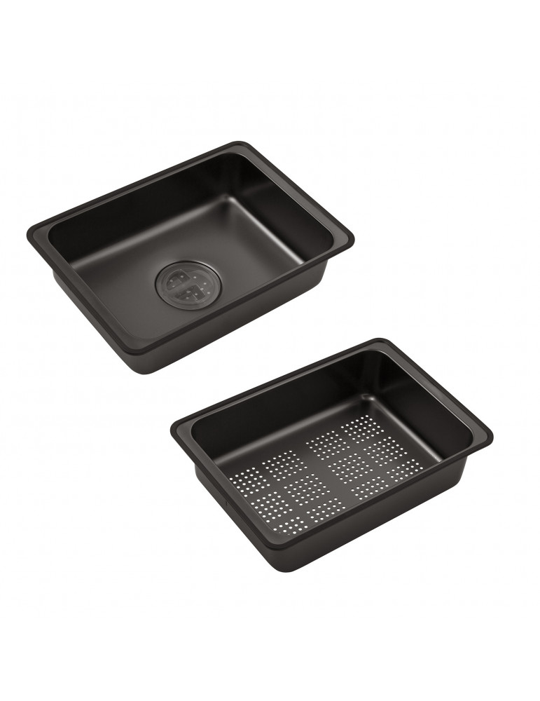 Кухонна мийка Kroner KRP Schwarze - SET7546ARTHM PVD (3.0/0.8 мм) | купити | SilverGoose.com.ua.com.ua