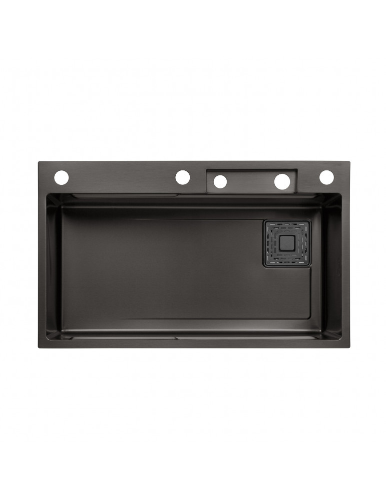 Кухонна мийка Kroner KRP Schwarze - SET7545HM PVD (3.0/0.8 мм) | купити | SilverGoose.com.ua.com.ua