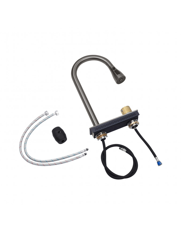 Кухонна мийка Kroner KRP Schwarze - SET7545HM PVD (3.0/0.8 мм) | купити | SilverGoose.com.ua.com.ua