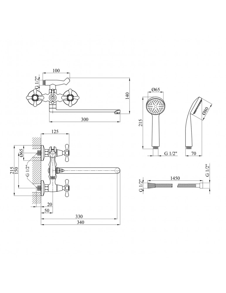Змішувач для ванни Agua Toledo - C073 | купити | SilverGoose.com.ua.com.ua