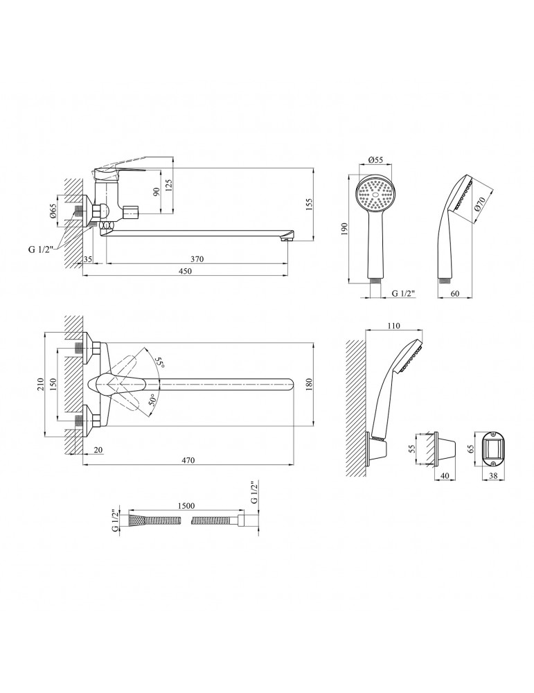 Змішувач для ванни Agua Sevilla - C071 | купити | SilverGoose.com.ua.com.ua