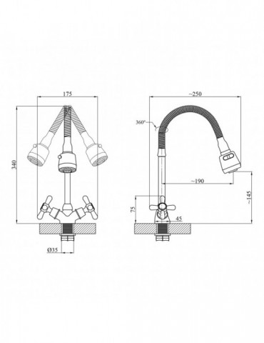 Змішувач для кухні з гнучким виливом Agua Toledo - C039 | купити | SilverGoose.com.ua.com.ua