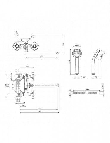Змішувач для ванни Agua Toledo - C074 | купити | SilverGoose.com.ua.com.ua
