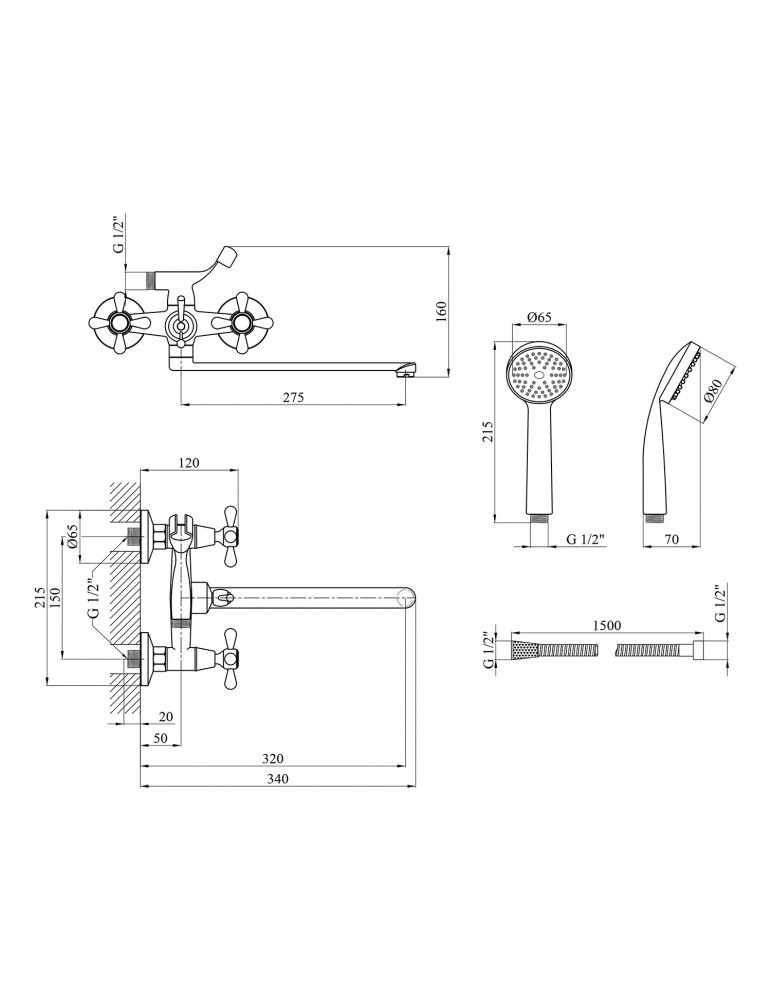 Змішувач для ванни Agua Toledo - C074 | купити | SilverGoose.com.ua.com.ua