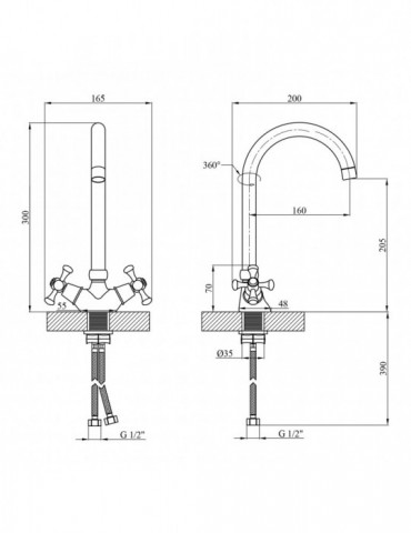 Змішувач для кухні Kroner KRM Rhein - C034 | купити | SilverGoose.com.ua.com.ua