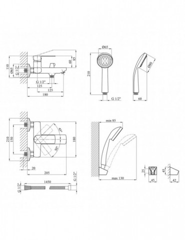 Змішувач для ванни Kroner KRM Main - C060 | купити | SilverGoose.com.ua.com.ua