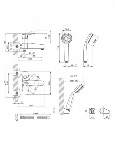 Змішувач для ванни Kroner KRM Odra - C060 | купити | SilverGoose.com.ua.com.ua