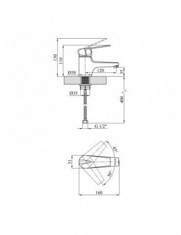 Змішувач для раковини Kroner KRM Odra - C011 | купити | SilverGoose.com.ua.com.ua