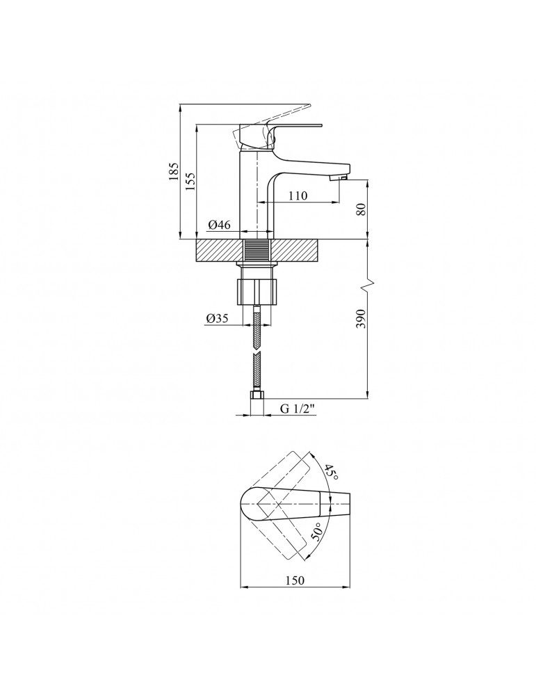 Змішувач для раковини Kroner KRM Oker - C010 | купити | SilverGoose.com.ua.com.ua