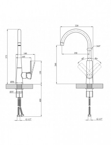 Змішувач для кухні Kroner KRP Küche - C033 | купити | SilverGoose.com.ua.com.ua