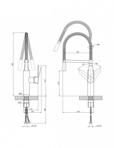 Змішувач для кухні Kroner KRP Küche - C035 | купити | SilverGoose.com.ua.com.ua