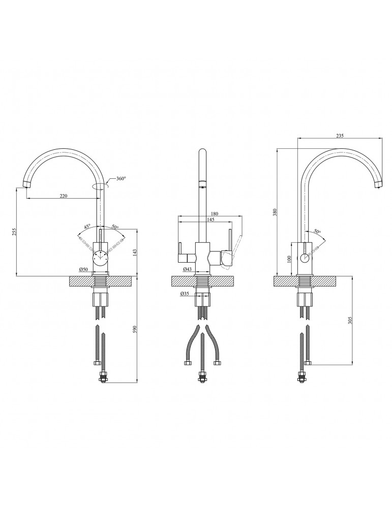 Змішувач для кухні Kroner KRP Küche - C038 | купити | SilverGoose.com.ua.com.ua