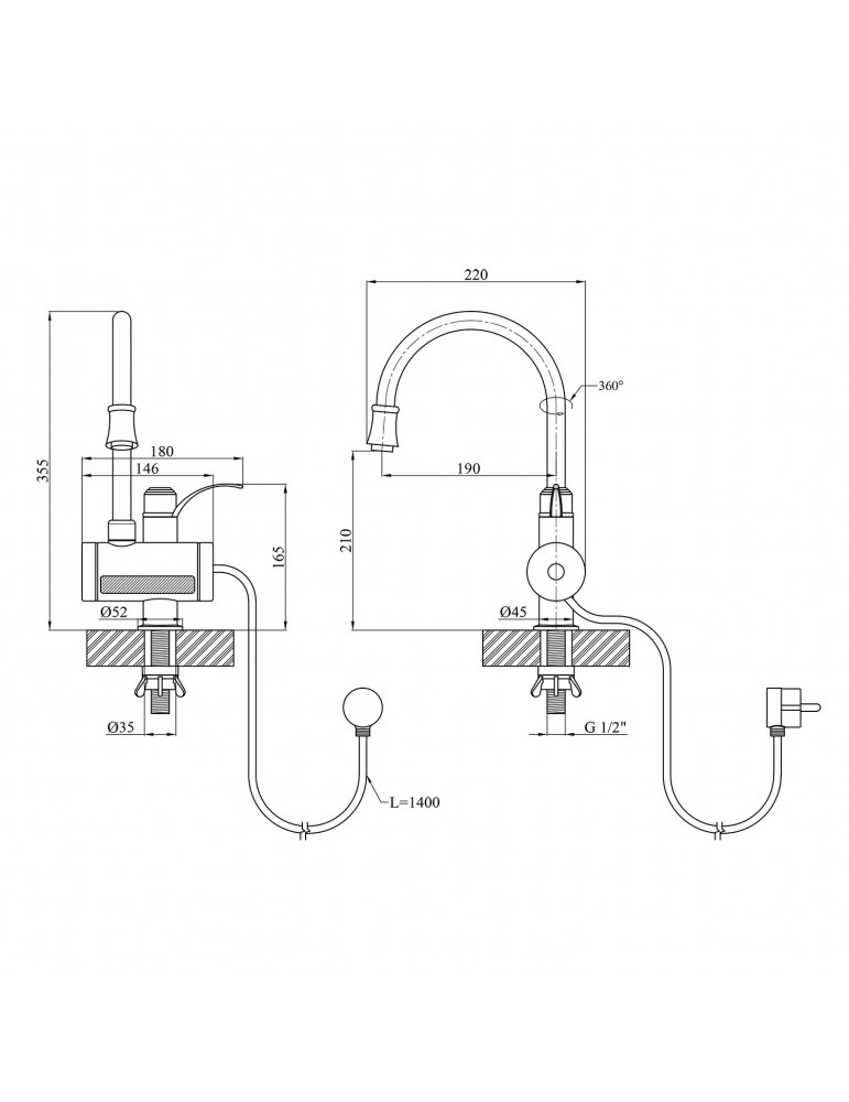 Проточний водонагрівач Kroner KRM Volt - CW091 з дисплеєм | купити | SilverGoose.com.ua.com.ua
