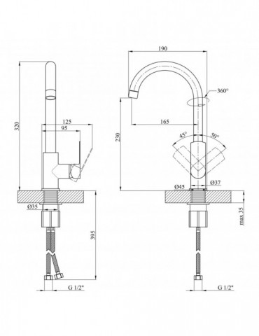 Змішувач для кухні Kroner KRM Main - C030 | купити | SilverGoose.com.ua.com.ua