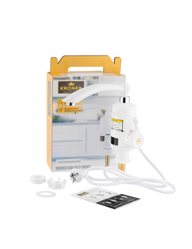 Проточний водонагрівач Kroner KRM Volt - CW092 з дисплеєм | купити | SilverGoose.com.ua.com.ua