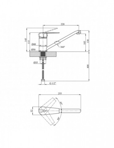 Змішувач для кухні Kroner KRM Odra - C030 | купити | SilverGoose.com.ua.com.ua