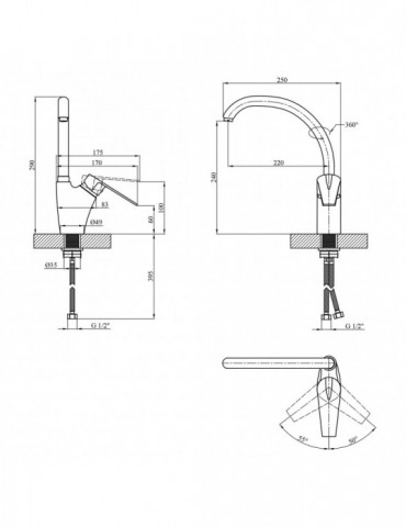 Змішувач для кухні Kroner KRM Odra - C034 | купити | SilverGoose.com.ua.com.ua