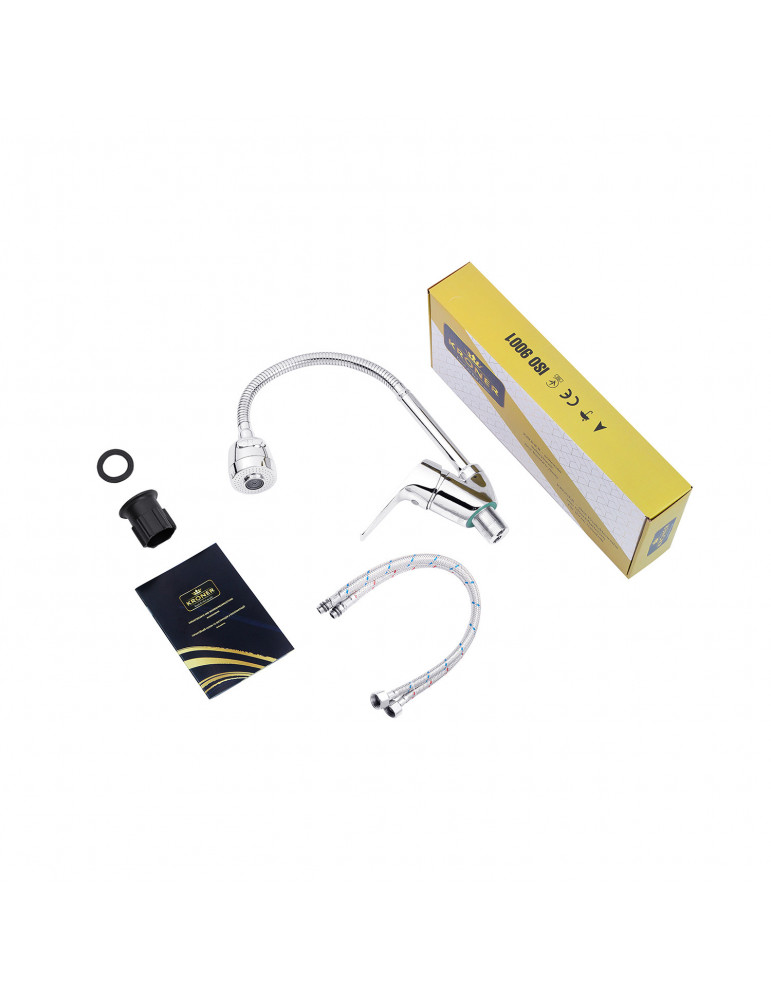 Змішувач для кухні з гнучким виливом Kroner KRM Odra - C038-1 | купити | SilverGoose.com.ua.com.ua