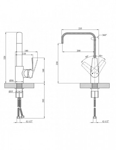 Змішувач для кухні Kroner KRP Küche - C037 | купити | SilverGoose.com.ua.com.ua