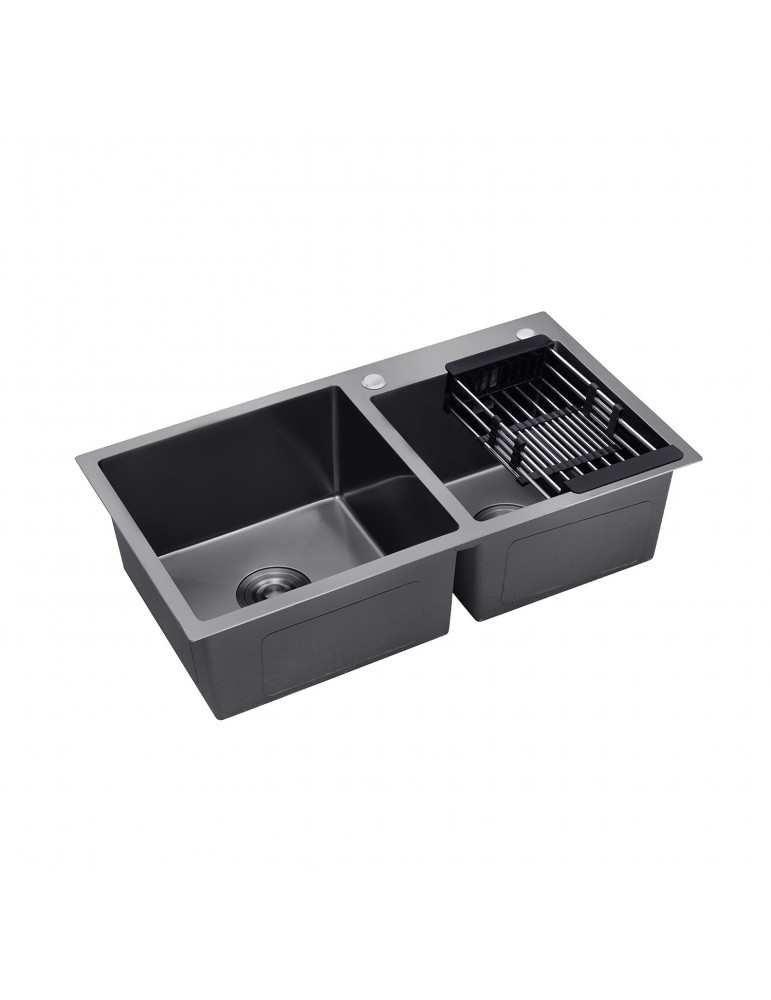 Кухонна мийка Kroner KRP Schwarze - 7843ZHM PVD (3.0/1.0 мм) | купити | SilverGoose.com.ua.com.ua