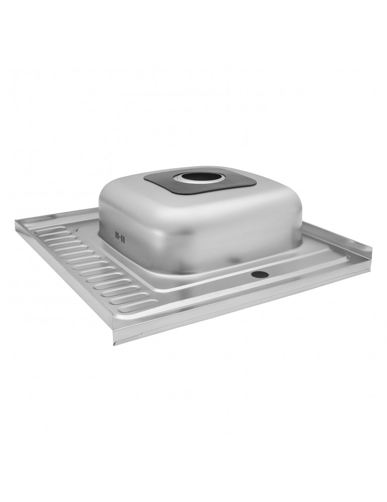 Кухонна мийка накладна Kroner KRP Dekor - 6060R (0.6 мм) | купити | SilverGoose.com.ua.com.ua