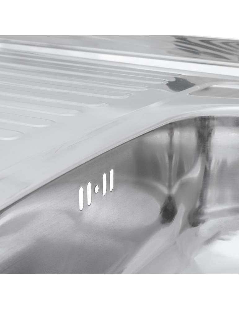 Кухонна мийка накладна Kroner KRP Polierte - 6080R (0.6 мм) | купити | SilverGoose.com.ua.com.ua