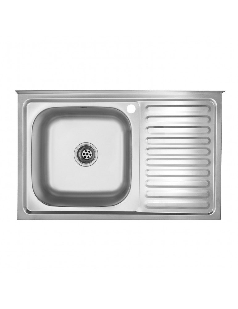 Кухонна мийка накладна Kroner KRP Satin - 5080L (0.8 мм) | купити | SilverGoose.com.ua.com.ua