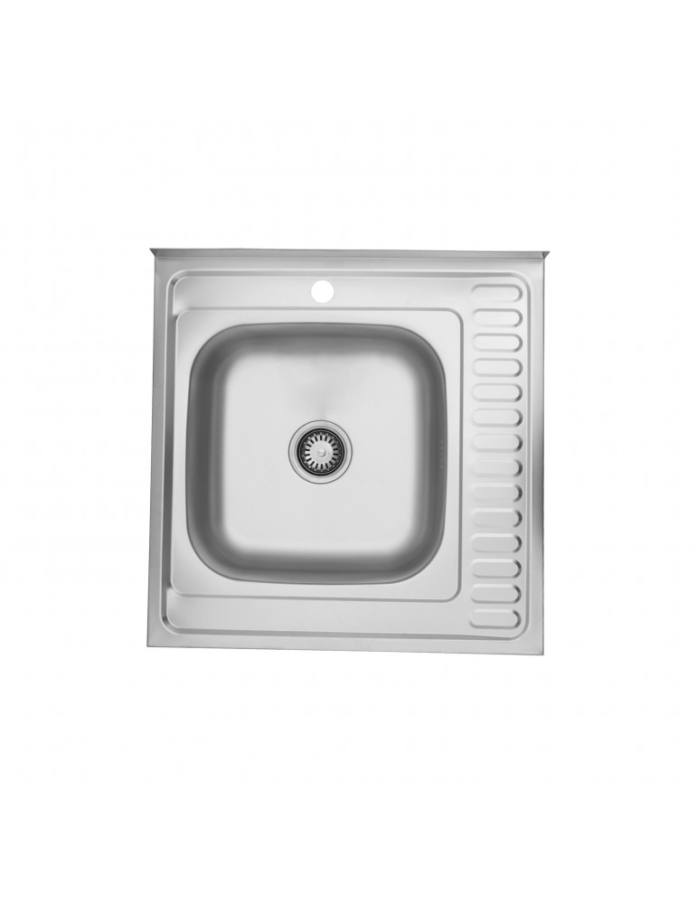 Кухонна мийка накладна Kroner KRP Satin - 6060L (0.6 мм) | купити | SilverGoose.com.ua.com.ua