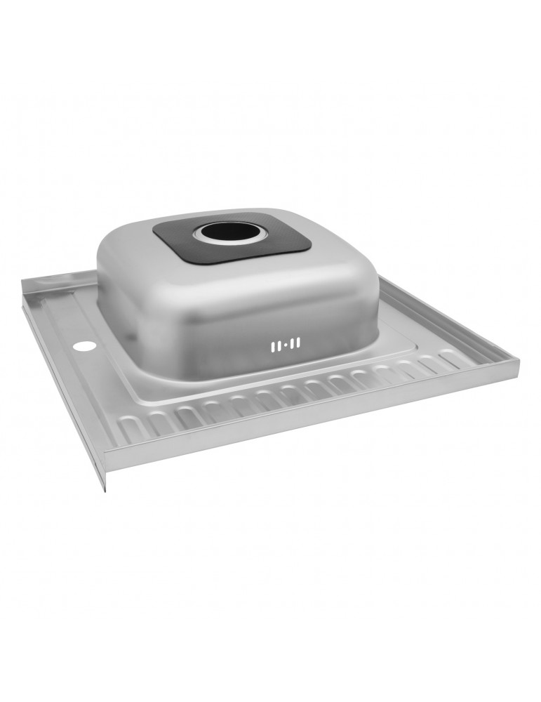 Кухонна мийка накладна Kroner KRP Satin - 6060L (0.6 мм) | купити | SilverGoose.com.ua.com.ua