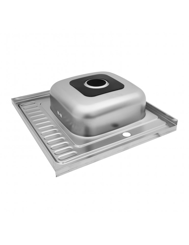 Кухонна мийка накладна Kroner KRP Satin - 6060R (0.6 мм) | купити | SilverGoose.com.ua.com.ua