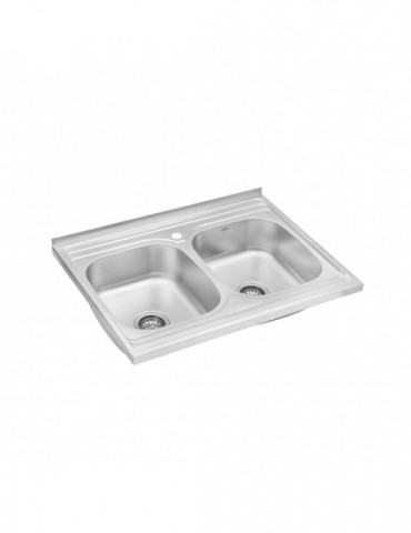 Кухонна мийка накладна Kroner KRP Satin - 6080Z (0.8 мм) | купити | SilverGoose.com.ua.com.ua