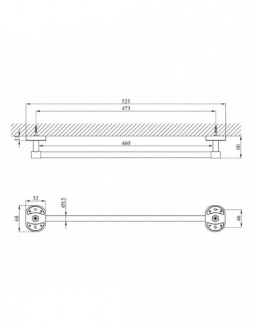Тримач для рушників Kroner KRM Elbe - ACC2901-1 | купити | SilverGoose.com.ua.com.ua