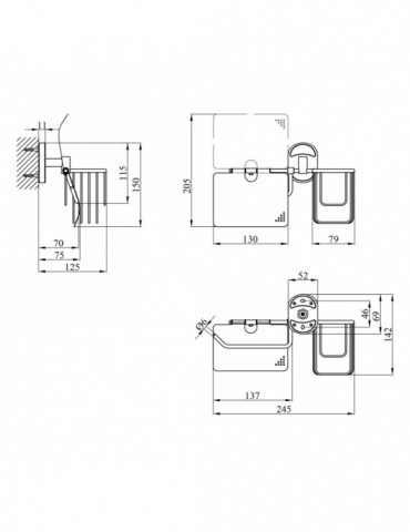 Тримач для туалетного паперу та освіжувача повітря Kroner KRM Elbe - ACC2903-1 | купити | SilverGoose.com.ua.com.ua
