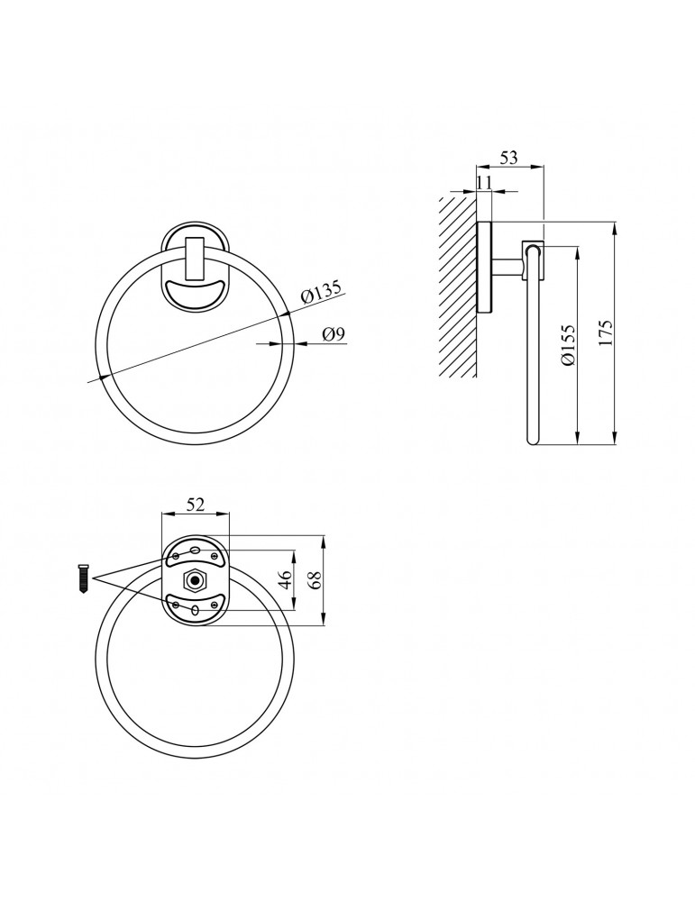 Тримач для рушників Kroner KRM Elbe - ACC2904 | купити | SilverGoose.com.ua.com.ua