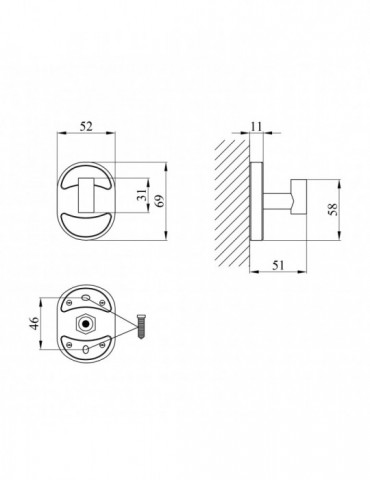 Гачок для ванної кімнати Kroner KRM Elbe - ACC2905-1 | купити | SilverGoose.com.ua.com.ua