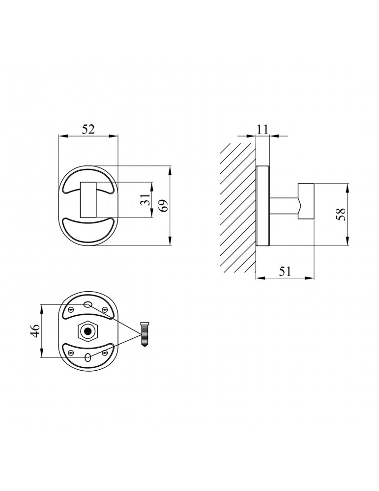 Гачок для ванної кімнати Kroner KRM Elbe - ACC2905-1 | купити | SilverGoose.com.ua.com.ua